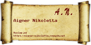 Aigner Nikoletta névjegykártya